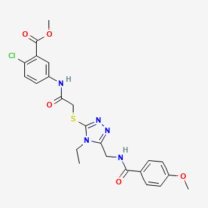 methyl 2-chloro-5-({[(4-ethyl-5-{[(4-methoxybenzoyl)amino]methyl}-4H-1,2,4-triazol-3-yl)thio]acetyl}amino)benzoate