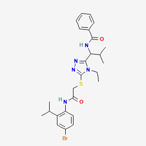 molecular formula C26H32BrN5O2S B4080637 N-{1-[5-({2-[(4-bromo-2-isopropylphenyl)amino]-2-oxoethyl}thio)-4-ethyl-4H-1,2,4-triazol-3-yl]-2-methylpropyl}benzamide 