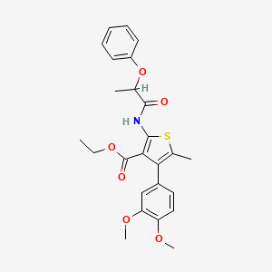 molecular formula C25H27NO6S B4080647 ethyl 4-(3,4-dimethoxyphenyl)-5-methyl-2-[(2-phenoxypropanoyl)amino]-3-thiophenecarboxylate 