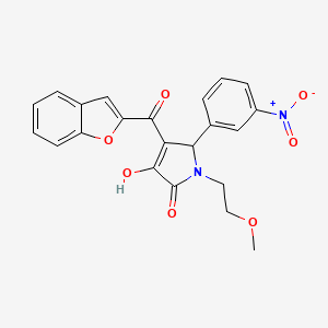 molecular formula C22H18N2O7 B4080648 4-(1-benzofuran-2-ylcarbonyl)-3-hydroxy-1-(2-methoxyethyl)-5-(3-nitrophenyl)-1,5-dihydro-2H-pyrrol-2-one 
