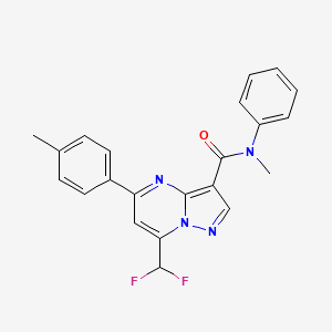 molecular formula C22H18F2N4O B4080657 7-(difluoromethyl)-N-methyl-5-(4-methylphenyl)-N-phenylpyrazolo[1,5-a]pyrimidine-3-carboxamide 