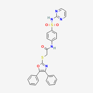molecular formula C27H21N5O4S2 B4080666 2-[(4,5-diphenyl-1,3-oxazol-2-yl)thio]-N-{4-[(2-pyrimidinylamino)sulfonyl]phenyl}acetamide 