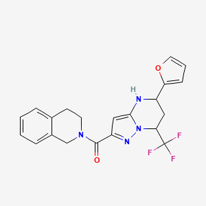molecular formula C21H19F3N4O2 B4080668 2-{[5-(2-furyl)-7-(trifluoromethyl)-4,5,6,7-tetrahydropyrazolo[1,5-a]pyrimidin-2-yl]carbonyl}-1,2,3,4-tetrahydroisoquinoline 