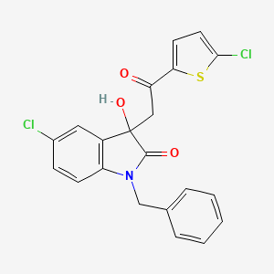 molecular formula C21H15Cl2NO3S B4080673 1-benzyl-5-chloro-3-[2-(5-chloro-2-thienyl)-2-oxoethyl]-3-hydroxy-1,3-dihydro-2H-indol-2-one 