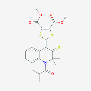 Dimethyl 2-[2,2-dimethyl-1-(2-methylpropanoyl)-3-sulfanylidenequinolin-4-ylidene]-1,3-dithiole-4,5-dicarboxylate