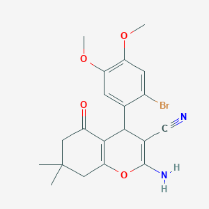 molecular formula C20H21BrN2O4 B4080681 2-amino-4-(2-bromo-4,5-dimethoxyphenyl)-7,7-dimethyl-5-oxo-5,6,7,8-tetrahydro-4H-chromene-3-carbonitrile 