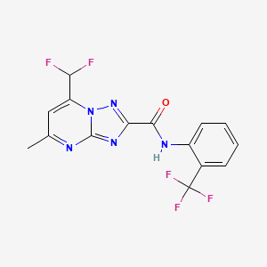 molecular formula C15H10F5N5O B4080709 7-(difluoromethyl)-5-methyl-N-[2-(trifluoromethyl)phenyl][1,2,4]triazolo[1,5-a]pyrimidine-2-carboxamide 