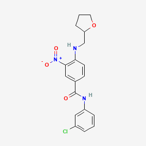 molecular formula C18H18ClN3O4 B4080728 N-(3-chlorophenyl)-3-nitro-4-[(tetrahydro-2-furanylmethyl)amino]benzamide 