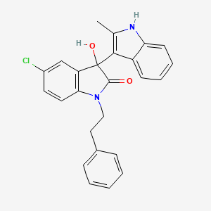 molecular formula C25H21ClN2O2 B4080794 5'-chloro-3'-hydroxy-2-methyl-1'-(2-phenylethyl)-1',3'-dihydro-1H,2'H-3,3'-biindol-2'-one 