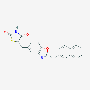 molecular formula C22H16N2O3S B040808 5-((2-(2-Naphthalenylmethyl)-5-benzoxazolyl)methyl)-2,4-thiazolidinedione CAS No. 118384-10-4