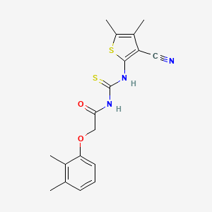 molecular formula C18H19N3O2S2 B4080823 N-{[(3-cyano-4,5-dimethyl-2-thienyl)amino]carbonothioyl}-2-(2,3-dimethylphenoxy)acetamide 