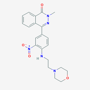 molecular formula C21H23N5O4 B4080836 2-methyl-4-(4-{[2-(4-morpholinyl)ethyl]amino}-3-nitrophenyl)-1(2H)-phthalazinone 
