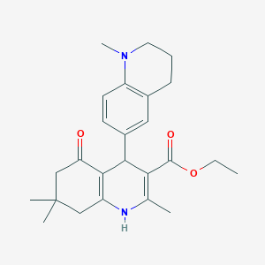 molecular formula C25H32N2O3 B4080865 ethyl 1',2,7,7-tetramethyl-5-oxo-1,1',2',3',4,4',5,6,7,8-decahydro-4,6'-biquinoline-3-carboxylate 