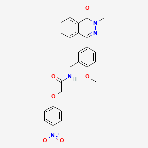 molecular formula C25H22N4O6 B4080883 N-[2-methoxy-5-(3-methyl-4-oxo-3,4-dihydro-1-phthalazinyl)benzyl]-2-(4-nitrophenoxy)acetamide 