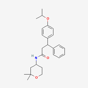 molecular formula C25H33NO3 B4080900 N-(2,2-dimethyltetrahydro-2H-pyran-4-yl)-3-(4-isopropoxyphenyl)-3-phenylpropanamide 