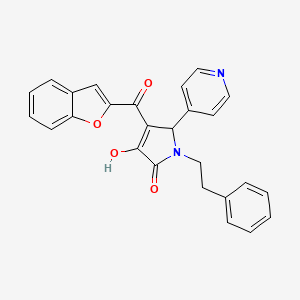 molecular formula C26H20N2O4 B4080905 4-(1-benzofuran-2-ylcarbonyl)-3-hydroxy-1-(2-phenylethyl)-5-(4-pyridinyl)-1,5-dihydro-2H-pyrrol-2-one 