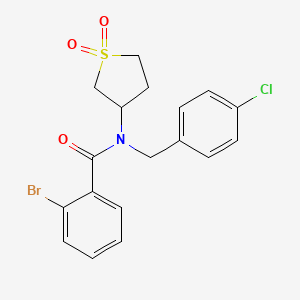 molecular formula C18H17BrClNO3S B4080913 2-bromo-N-(4-chlorobenzyl)-N-(1,1-dioxidotetrahydro-3-thienyl)benzamide 