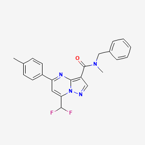 molecular formula C23H20F2N4O B4080932 N-benzyl-7-(difluoromethyl)-N-methyl-5-(4-methylphenyl)pyrazolo[1,5-a]pyrimidine-3-carboxamide 