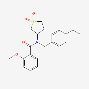 molecular formula C22H27NO4S B4080950 N-(1,1-dioxidotetrahydro-3-thienyl)-N-(4-isopropylbenzyl)-2-methoxybenzamide 