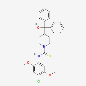 molecular formula C27H29ClN2O3S B4080953 N-(4-chloro-2,5-dimethoxyphenyl)-4-[hydroxy(diphenyl)methyl]-1-piperidinecarbothioamide 