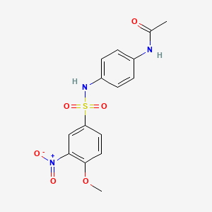 molecular formula C15H15N3O6S B4080956 N-(4-{[(4-methoxy-3-nitrophenyl)sulfonyl]amino}phenyl)acetamide 