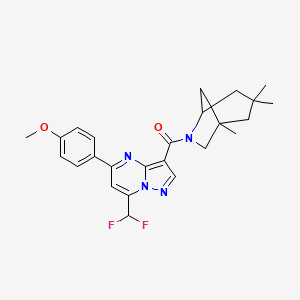 molecular formula C25H28F2N4O2 B4080965 7-(difluoromethyl)-5-(4-methoxyphenyl)-3-[(1,3,3-trimethyl-6-azabicyclo[3.2.1]oct-6-yl)carbonyl]pyrazolo[1,5-a]pyrimidine 