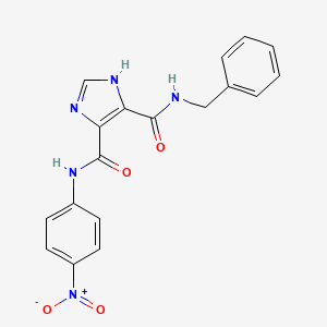 molecular formula C18H15N5O4 B4080998 N~5~-benzyl-N~4~-(4-nitrophenyl)-1H-imidazole-4,5-dicarboxamide 
