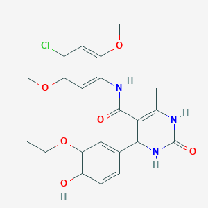 molecular formula C22H24ClN3O6 B4081007 N-(4-chloro-2,5-dimethoxyphenyl)-4-(3-ethoxy-4-hydroxyphenyl)-6-methyl-2-oxo-1,2,3,4-tetrahydro-5-pyrimidinecarboxamide 
