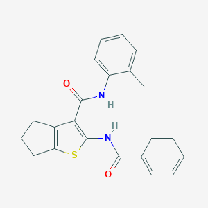 molecular formula C22H20N2O2S B408101 2-(benzoylamino)-N-(2-methylphenyl)-5,6-dihydro-4H-cyclopenta[b]thiophene-3-carboxamide 