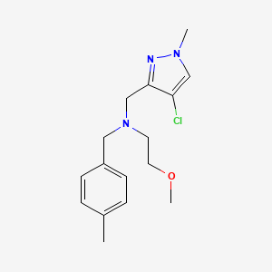 N-[(4-chloro-1-methyl-1H-pyrazol-3-yl)methyl]-2-methoxy-N-(4-methylbenzyl)ethanamine
