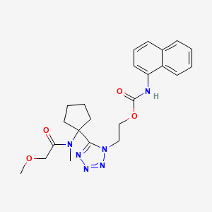 molecular formula C23H28N6O4 B4081027 2-(5-{1-[(methoxyacetyl)(methyl)amino]cyclopentyl}-1H-tetrazol-1-yl)ethyl 1-naphthylcarbamate 