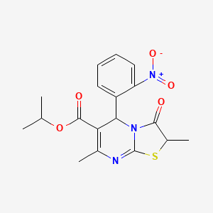 molecular formula C18H19N3O5S B4081033 isopropyl 2,7-dimethyl-5-(2-nitrophenyl)-3-oxo-2,3-dihydro-5H-[1,3]thiazolo[3,2-a]pyrimidine-6-carboxylate 