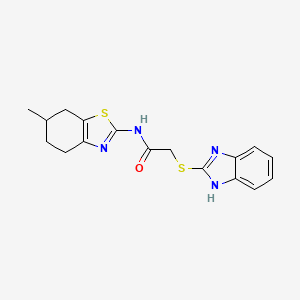 molecular formula C17H18N4OS2 B4081039 2-(1H-benzimidazol-2-ylthio)-N-(6-methyl-4,5,6,7-tetrahydro-1,3-benzothiazol-2-yl)acetamide 
