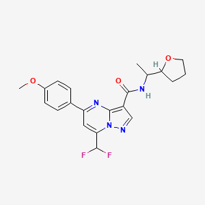 molecular formula C21H22F2N4O3 B4081049 7-(difluoromethyl)-5-(4-methoxyphenyl)-N-[1-(tetrahydro-2-furanyl)ethyl]pyrazolo[1,5-a]pyrimidine-3-carboxamide 