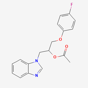 molecular formula C18H17FN2O3 B4081061 2-(1H-benzimidazol-1-yl)-1-[(4-fluorophenoxy)methyl]ethyl acetate 