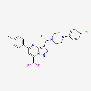 molecular formula C25H22ClF2N5O B4081085 3-{[4-(4-chlorophenyl)-1-piperazinyl]carbonyl}-7-(difluoromethyl)-5-(4-methylphenyl)pyrazolo[1,5-a]pyrimidine 