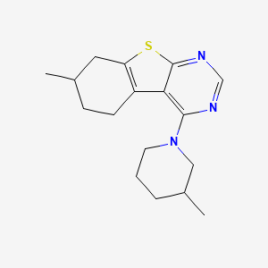 7-methyl-4-(3-methyl-1-piperidinyl)-5,6,7,8-tetrahydro[1]benzothieno[2,3-d]pyrimidine