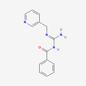 molecular formula C14H14N4O B4081111 N-{imino[(3-pyridinylmethyl)amino]methyl}benzamide 