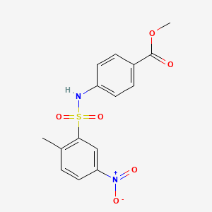 molecular formula C15H14N2O6S B4081126 methyl 4-{[(2-methyl-5-nitrophenyl)sulfonyl]amino}benzoate 