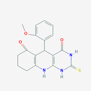 molecular formula C18H17N3O3S B4081134 2-mercapto-5-(2-methoxyphenyl)-5,8,9,10-tetrahydropyrimido[4,5-b]quinoline-4,6(3H,7H)-dione 