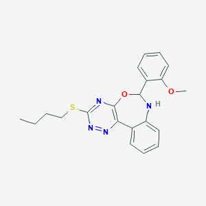 molecular formula C21H22N4O2S B408114 3-(Butylsulfanyl)-6-(2-methoxyphenyl)-6,7-dihydro[1,2,4]triazino[5,6-d][3,1]benzoxazepine 