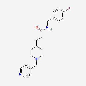 molecular formula C21H26FN3O B4081147 N-(4-fluorobenzyl)-3-[1-(4-pyridinylmethyl)-4-piperidinyl]propanamide 