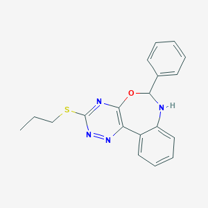 molecular formula C19H18N4OS B408115 6-Phenyl-3-(propylsulfanyl)-6,7-dihydro[1,2,4]triazino[5,6-d][3,1]benzoxazepine 