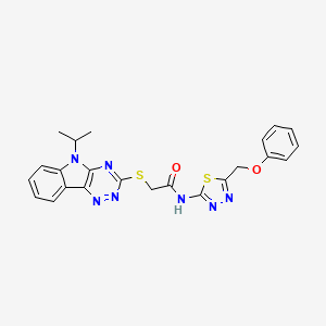 2-[(5-isopropyl-5H-[1,2,4]triazino[5,6-b]indol-3-yl)thio]-N-[5-(phenoxymethyl)-1,3,4-thiadiazol-2-yl]acetamide