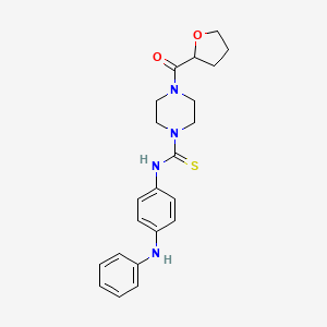 molecular formula C22H26N4O2S B4081160 N-(4-anilinophenyl)-4-(tetrahydro-2-furanylcarbonyl)-1-piperazinecarbothioamide 