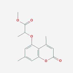 molecular formula C15H16O5 B4081164 methyl 2-[(4,7-dimethyl-2-oxo-2H-chromen-5-yl)oxy]propanoate 