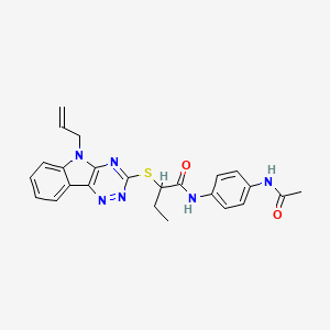 molecular formula C24H24N6O2S B4081167 N-[4-(acetylamino)phenyl]-2-[(5-allyl-5H-[1,2,4]triazino[5,6-b]indol-3-yl)thio]butanamide 