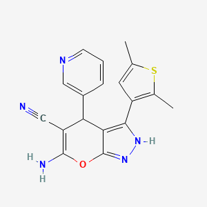 6-amino-3-(2,5-dimethyl-3-thienyl)-4-(3-pyridinyl)-1,4-dihydropyrano[2,3-c]pyrazole-5-carbonitrile