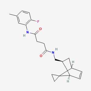 molecular formula C21H25FN2O2 B4081197 N-(2-fluoro-5-methylphenyl)-N'-[(1R*,2S*,4S*)-spiro[bicyclo[2.2.1]heptane-7,1'-cyclopropane]-5-en-2-ylmethyl]succinamide 