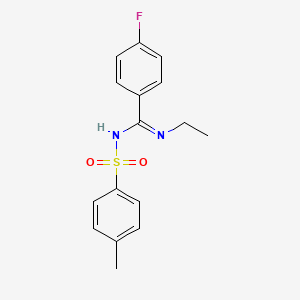molecular formula C16H17FN2O2S B4081203 N-ethyl-4-fluoro-N'-[(4-methylphenyl)sulfonyl]benzenecarboximidamide 